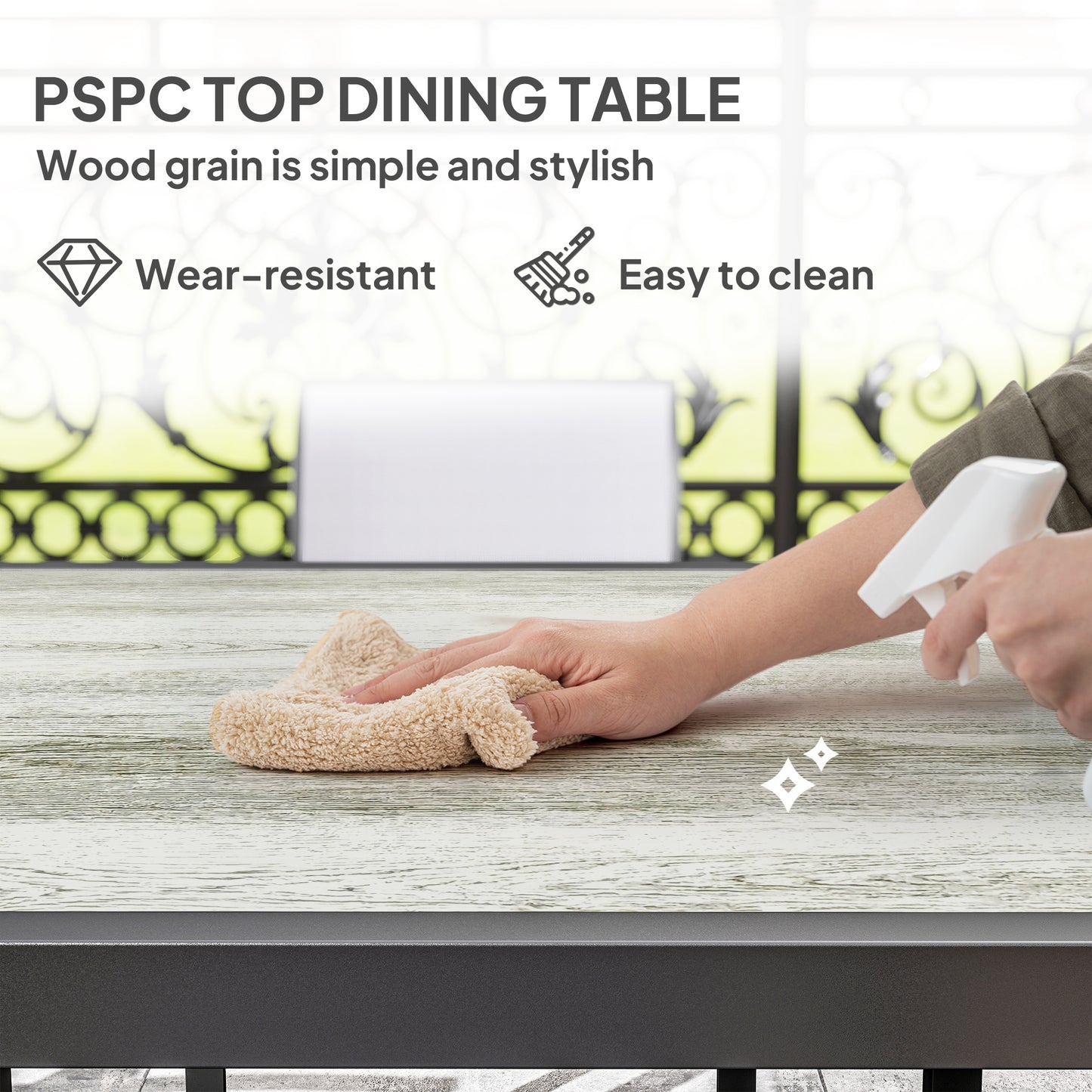 5 Piece Garden Furniture Set with 4 Stackable Armchairs, Grey