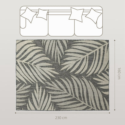 Easy-Cleaning Machine Washable Rug for Patio, Garden, Grey