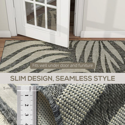 Easy-Cleaning Machine Washable Rug for Patio, Garden, Grey