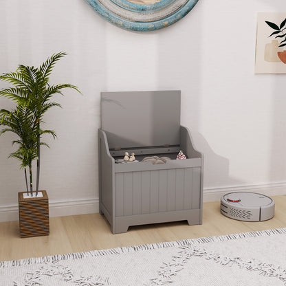 Storage Trunk with Safety Hinge for Living Room, 56.4cm, Grey