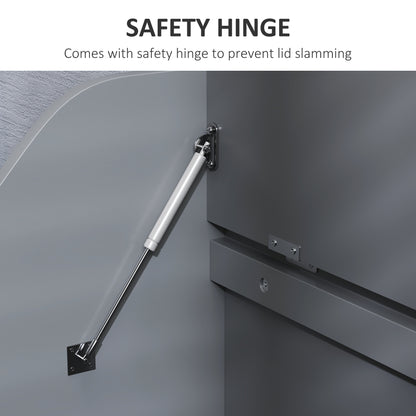 Storage Trunk with Safety Hinge for Living Room, 56.4cm, Grey