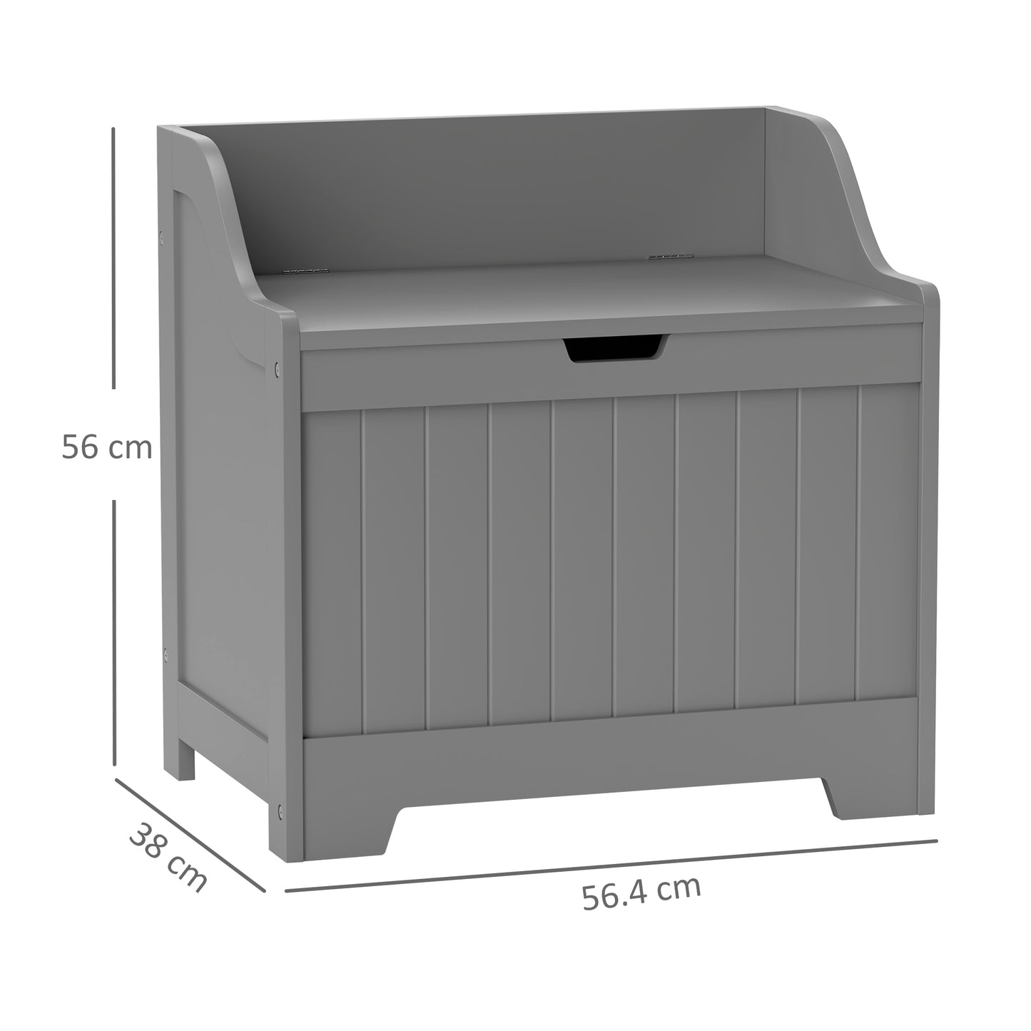 Storage Trunk with Safety Hinge for Living Room, 56.4cm, Grey