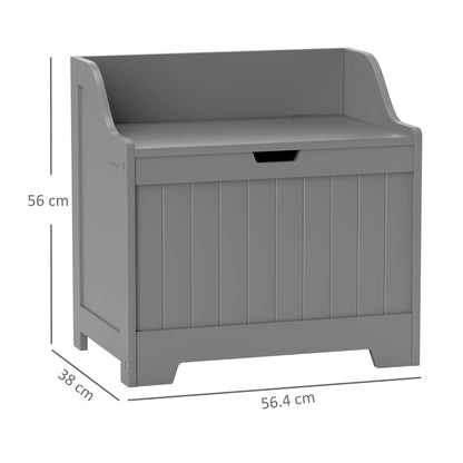 Storage Trunk with Safety Hinge for Living Room, 56.4cm, Grey