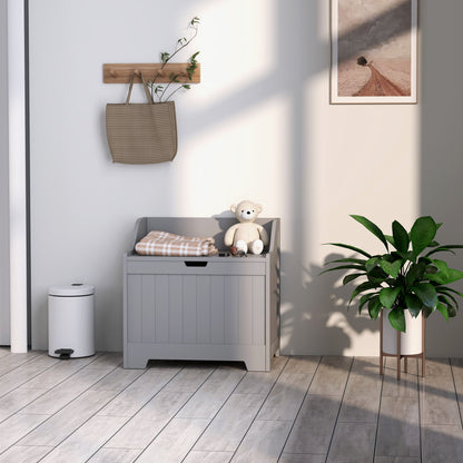 Storage Trunk with Safety Hinge for Living Room, 56.4cm, Grey