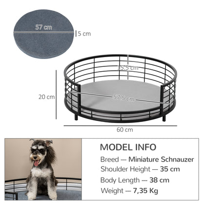 Raised Dog Bed Modern Pet Sofa, for Small Dogs W/ Cuhsion - Black