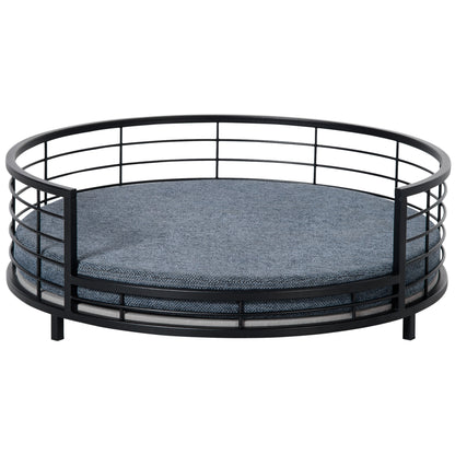 Raised Dog Bed Modern Pet Sofa, for Small Dogs W/ Cuhsion - Black