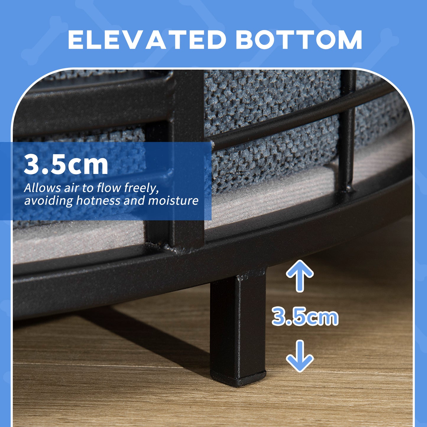 Raised Dog Bed Modern Pet Sofa, for Small Dogs W/ Cuhsion - Black
