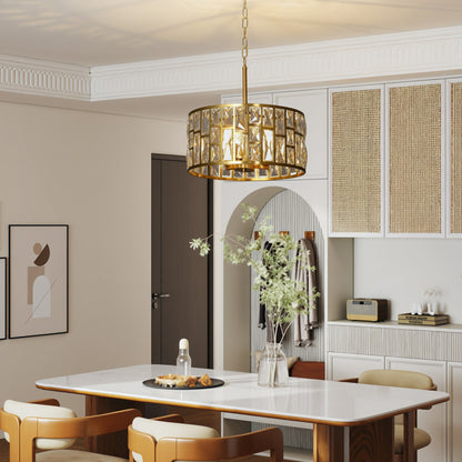 Modern Flush Mount Ceiling Light, Crystal Chandelier for Living Room