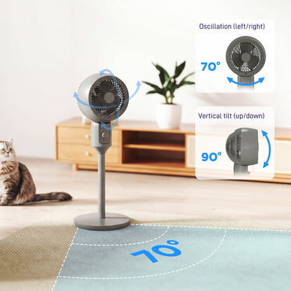 9" Pedestal Cooling Fan with Adjustable Speed, Grey