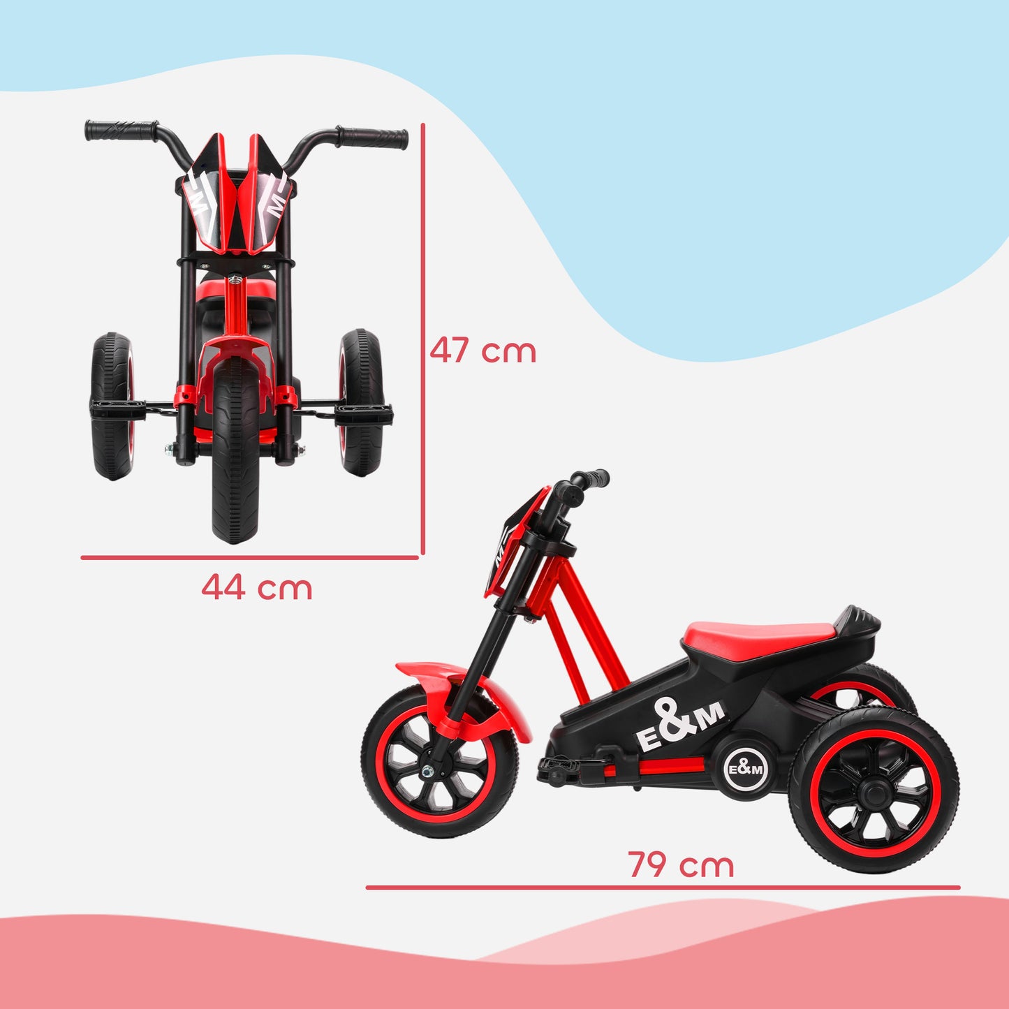 Kids Tricycle Baby Trike, 3 Wheel Toddler Balance Bike