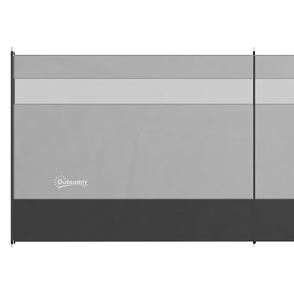 Camping Windbreaks with Clear Windows, 725 x 140cm, Grey