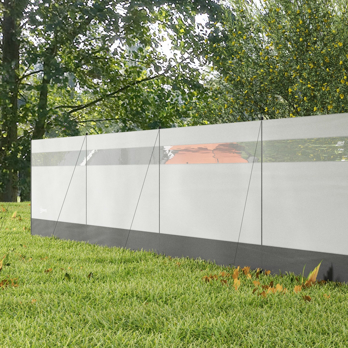 Camping Windbreaks with Clear Windows, 725 x 140cm, Grey