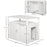 Wooden Cat Litter Box Enclosure Furniture with Adjustable Interior Wall & Large Tabletop for Nightstand, White