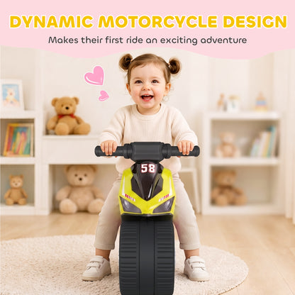 Balance Bike with Music Extra-Wide Wheels Green