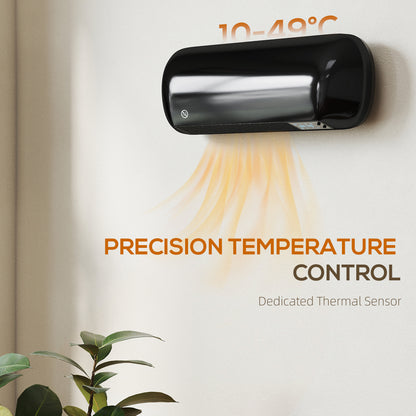 Ceramic Electric Heater 2000W with Fan, Wall Mounted, Black