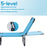 Folding Chaise Lounge Pool Chairs, Outdoor Sun Tanning Chairs, Reclining Back, Steel Frame & Breathable Mesh, Sky Blue