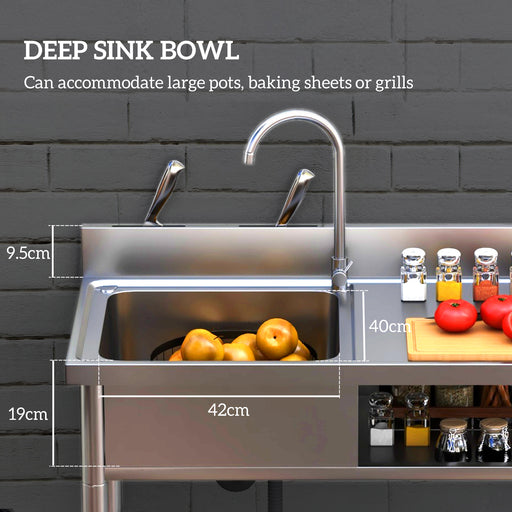 Outdoor Kitchen Sink Unit with Cold and Hot Water Pipe