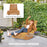 Outdoor Rocking Chair w/ Slatted Seat, Wooden Rocking Chair, 130cm x 60cm x 60cm, Teak