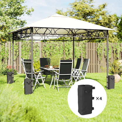 Set of 4 Heavy Duty Gazebo Weights Bags, 500D Sand Weights, Black
