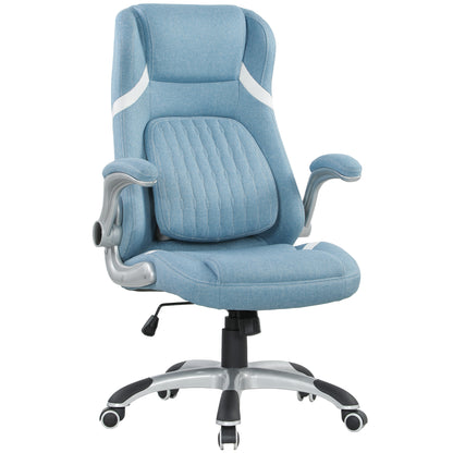 Fabric Office Desk Chair w/ Adjustable Height Tilt Function Blue