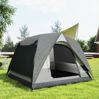 3-4 Person Camping Tent, Waterproof Tent, Dark Grey