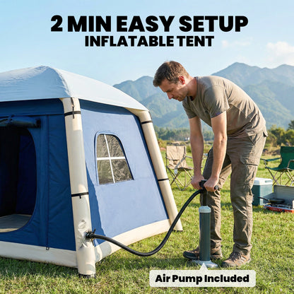 Inflatable Camping Tent, 2 Man Tent, Dark Blue