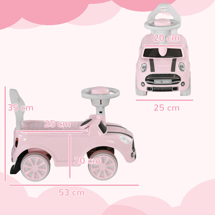 Ride On Car Foot To Floor Sliding Car w/ Air Horn - Pink