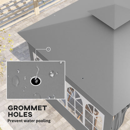 3 x 3 m Garden Gazebo, Outdoor Gazebo Canopy Shelter, Light Grey