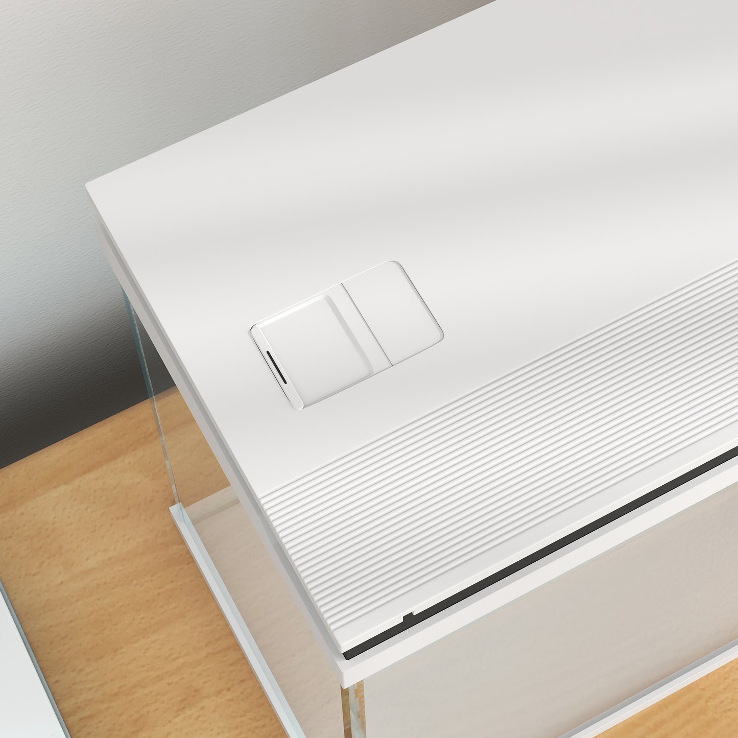 Fish Tank, 14L Glass Aquarium with Filter System, LED Lights, Water Pump, Small Fish Tank for Betta Fish, Goldfish, Shrimps, White