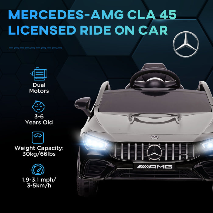 Mercedes-AMG CLA 45 Licensed 12V Ride on Car w/ Music - Black