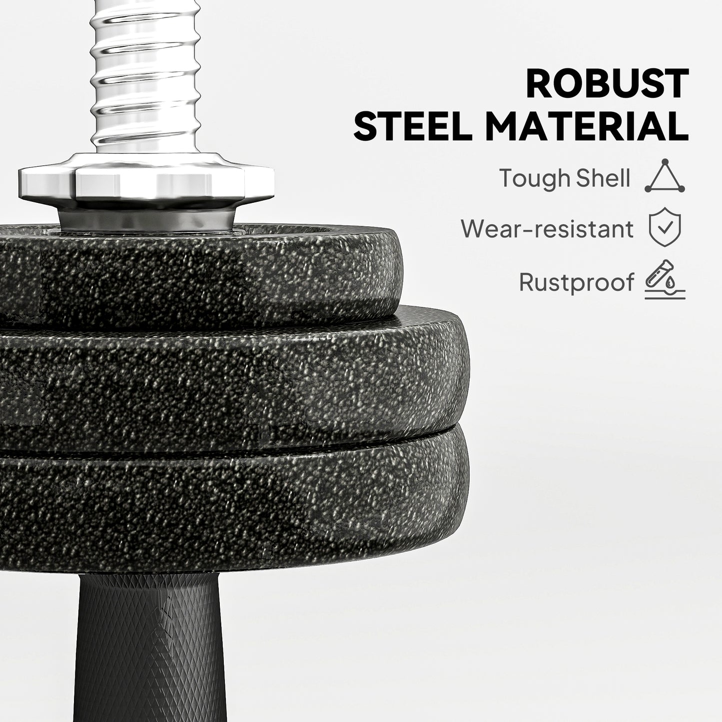 2-in-1 Adjustable Dumbbells Set, 30kg Weights Dumbbells Set