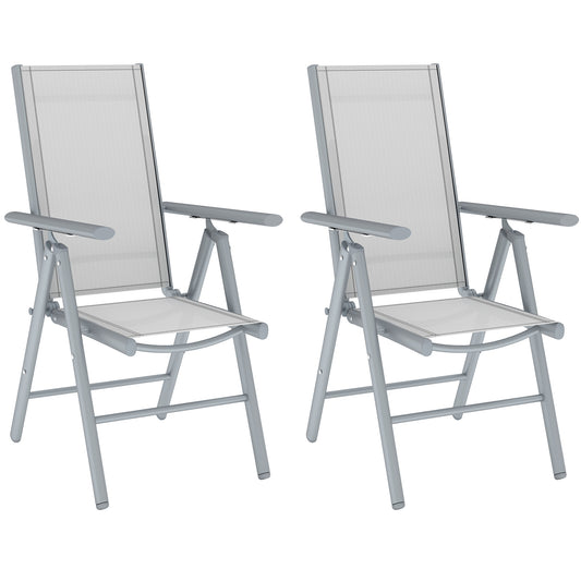 2PCS Folding Chair w/ Breathable Mesh Back and Seat, Light Grey