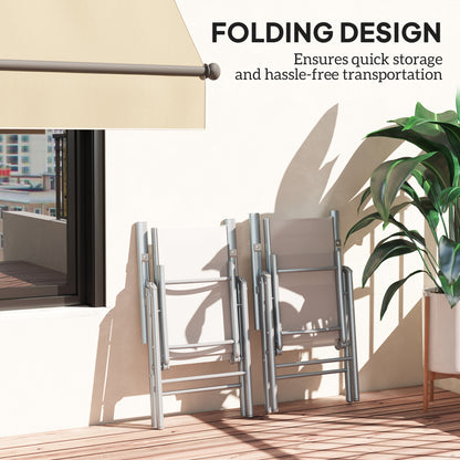 2PCS Folding Chair w/ Breathable Mesh Back and Seat, Light Grey