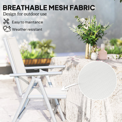 2PCS Folding Chair w/ Breathable Mesh Back and Seat, Light Grey