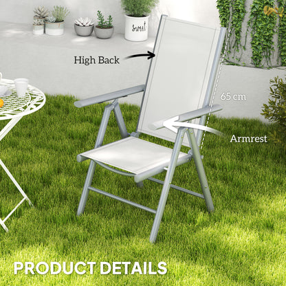2PCS Folding Chair w/ Breathable Mesh Back and Seat, Light Grey