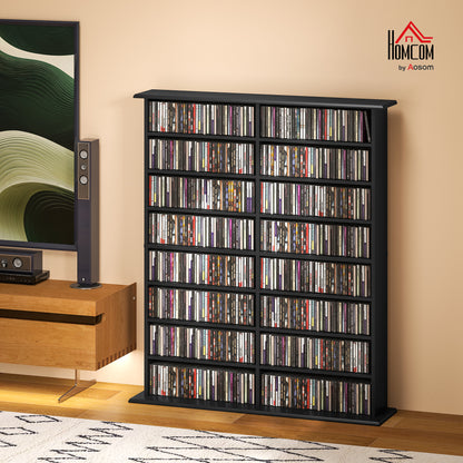 CD Storage Unit DVD Tower Blu-ray Storage Shelf for Office, Black