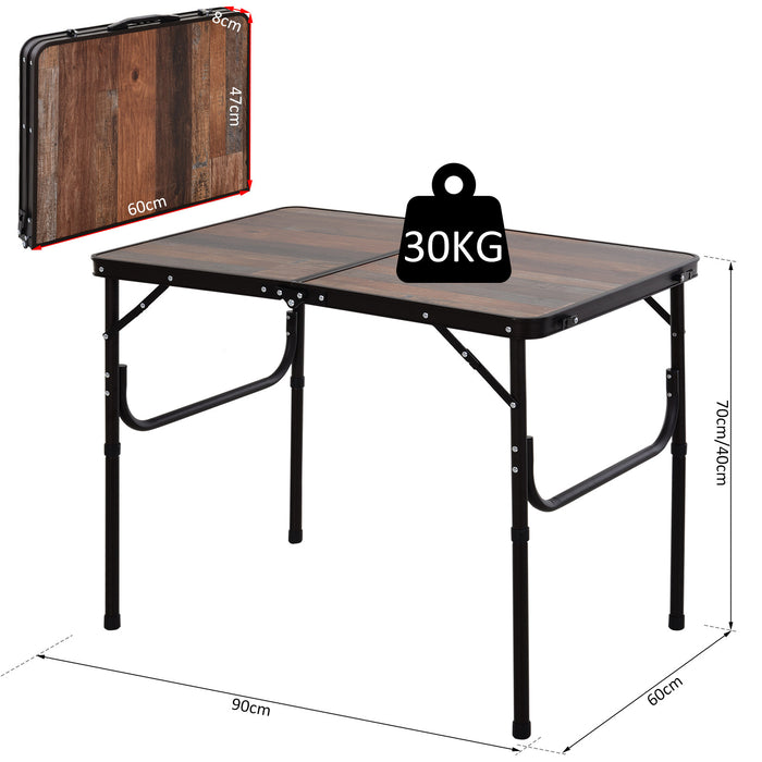 3ft Height Adjustable MDF Folding Camping Table