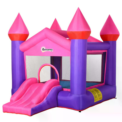 Kids Bounce Castle House Inflatable Trampoline Slide 2 in 1 with Inflator for Kids Age 3-12 Multi-color 3.5 x 2.5 x 2.7m