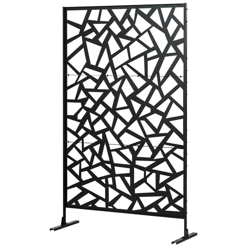 Freestanding Garden Partition Screen Metal Decorative Outdoor Divider with Expansion Screws for Garden Patio Deck