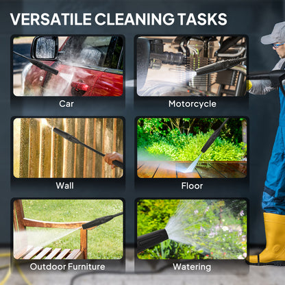 1600W Power Washer 130 Bar Pressure Washer 6M Hose, Nozzle, Green