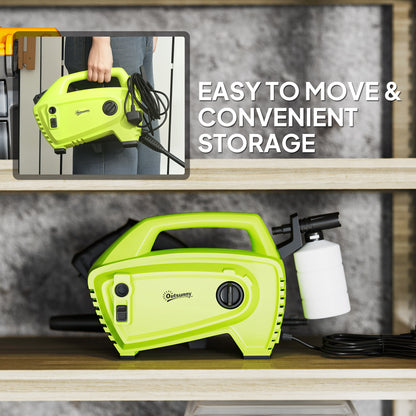 1600W Power Washer 130 Bar Pressure Washer 6M Hose, Nozzle, Green