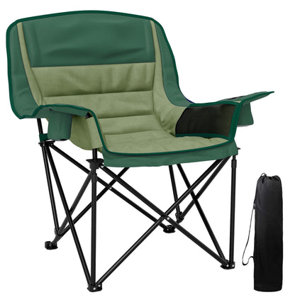 Camping Chair for Adults, Padded Folding Chair, Olive Green