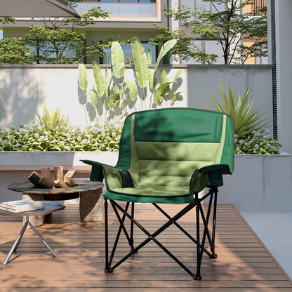 Camping Chair for Adults, Padded Folding Chair, Olive Green