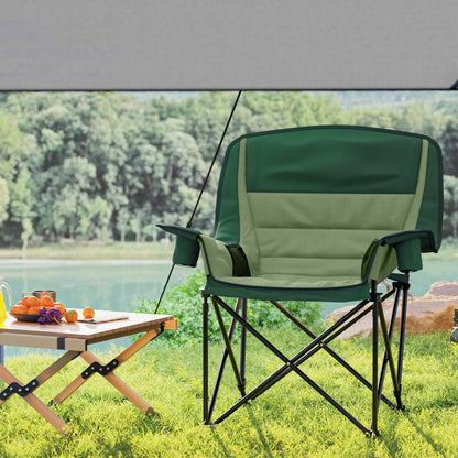 Camping Chair for Adults, Padded Folding Chair, Olive Green