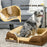 Dog Bed Calming Pet Bed Dog Mattress for Medium Dogs - Brown