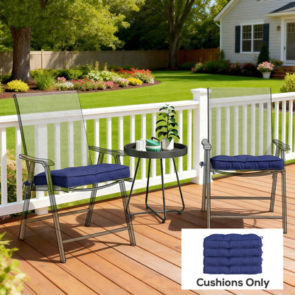 42 x 42cm Replacement Garden Seat Cushion Pad with Ties, Dark Blue