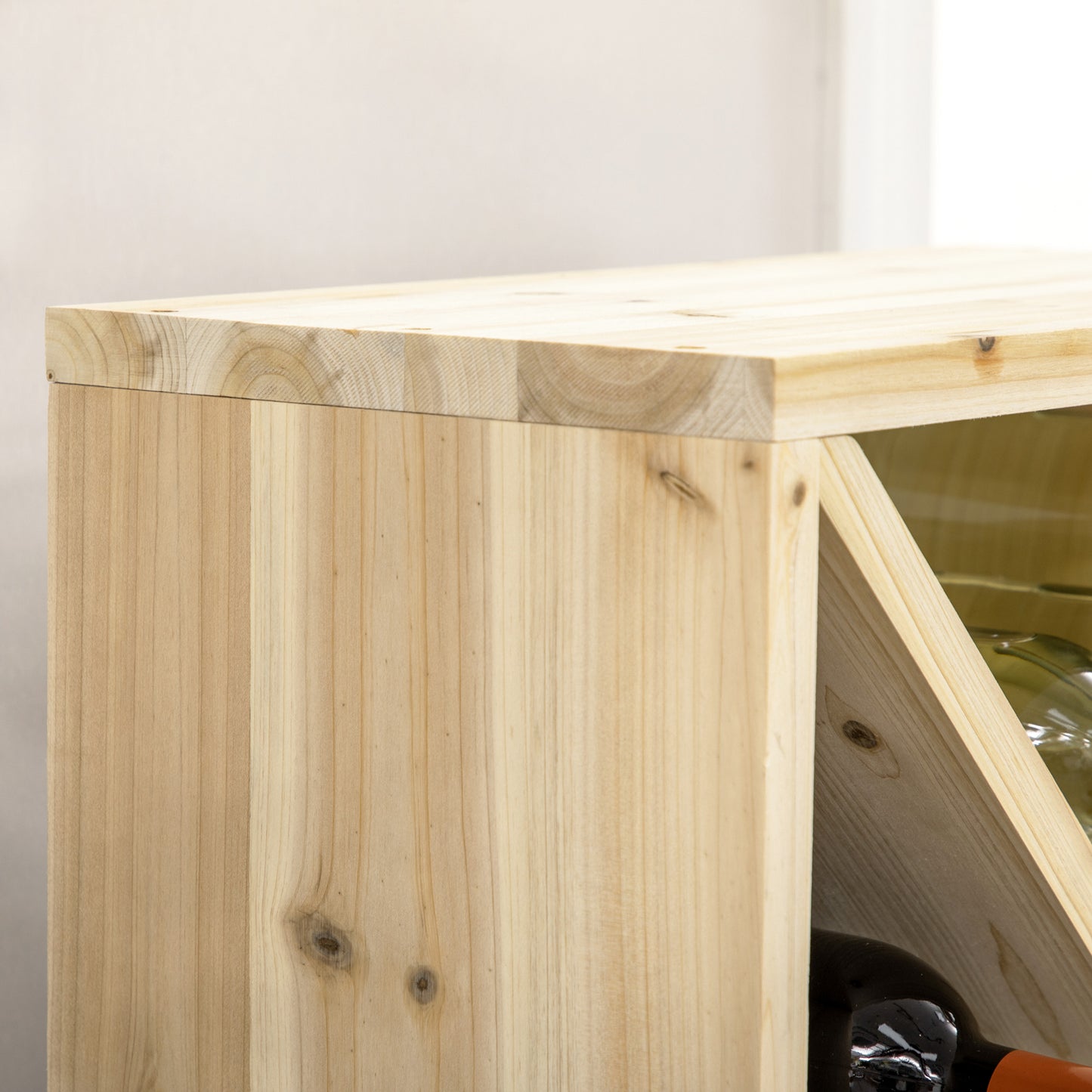 24 BottleWine Rack, X-cube Wine Holder for Kitchen, Natural