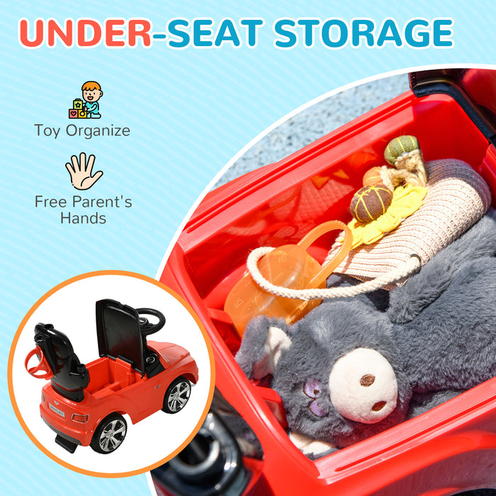 Bentley Bentayga Licensed Baby Push Car w/ Under Seat Storage - Red