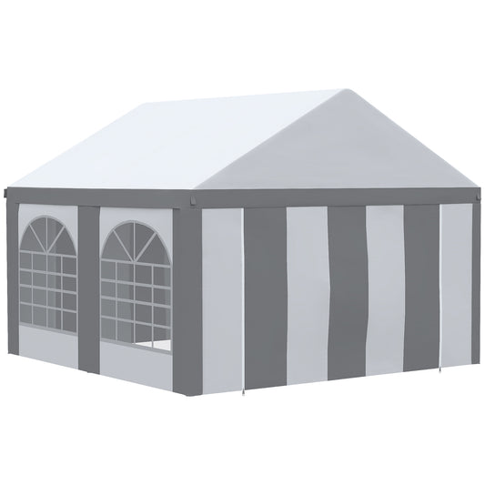4 x 4m Party Tent, Marquee Gazebo with Sides, Windows and Double Doors
