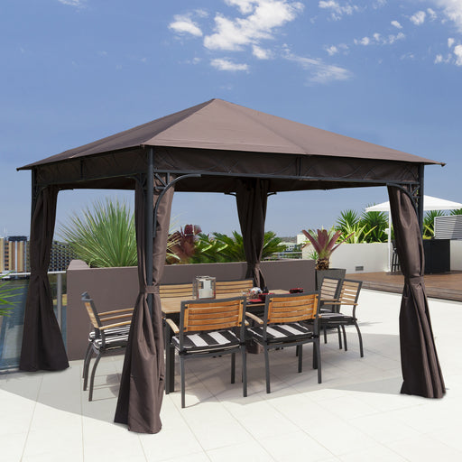 3x3 m Gazebo Pavilion-Coffee